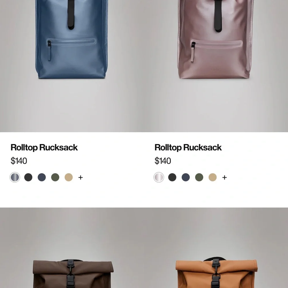 Rains Backpacks! College campuses perfect for long walks.  Men and women
